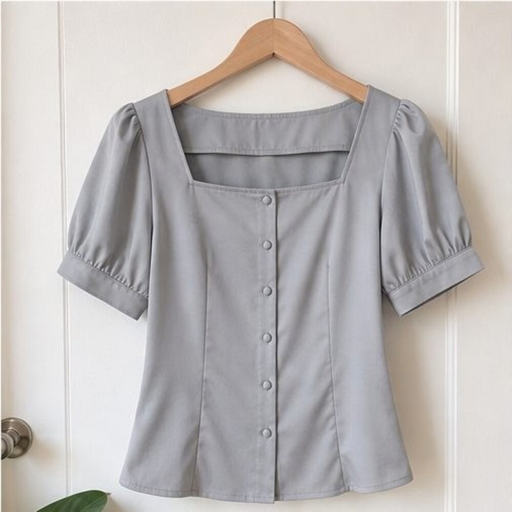 Gray Peplum Top